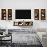  6-dijelni set TV ormarića boja dimljenog hrasta drveni Smeđa | Shoptok.si