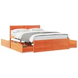 vidaXL Okvir kreveta s ladicama 140 x 190 cm od masivne borovine Cijene