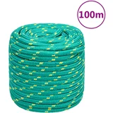 vidaXL Vrv za čoln zelena 16 mm 100 m polipropilen