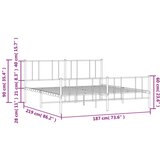 vidaXL Kovinski posteljni okvir z vzglavjem in vznožjem bel 183x213 cm | Shoptok.si