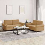 vidaXL 2-dijelni set sofa s jastucima smeđi baršunasti | shoptok.hr