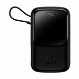 POWER BANK 10000MAH QPOW PRO - USB + TYPE C - PD 22.5W SA KABELOM TYPE C (PPQD060101) CRNI