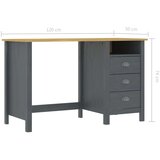  Radni stol Hill s 3 ladice sivi 120x50x74 cm masivna borovina | shoptok.hr