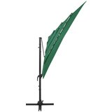 Suncobran s 4 razine i aluminijskom šipkom zeleni 250 x 250 cm | shoptok.hr