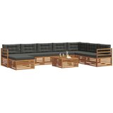  Set vanjskih sofa 9 pcs Prirodna i antracit Čvrsto drvo akacije | Eponuda.ba