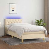  Krevet box spring s madracem LED krem 80 x 200 cm od tkanine | shoptok.hr