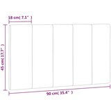 vidaXL Vzglavna stranica svetlo siva 90 cm žamet | Shoptok.si