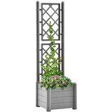 vidaXL Cvetlično korito z oporno mrežo 43x43x142 cm PP kamnito sivo Cene