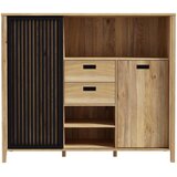 Premium Living Visoka Komoda Jytana, Barva Hrasta, Črna | Shoptok.si