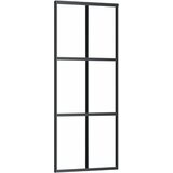  Klizna vrata od stakla ESG i aluminija 76 x 205 cm crna | shoptok.hr