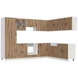  14-dijelni set kuhinjskih ormarića Kalmar konstruiranog drva Smeđa | Shoptok.si