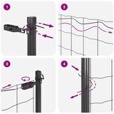  Sivi set stupova za ograde Set od 2 Siva Metal 10 x 1 m | shoptok.hr