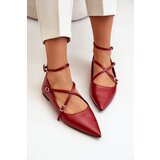 Boto Women's Ballerinas With Pointed Toes And Intertwined Straps Burgundy Violra | ePonuda.com