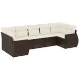 Maison Chic Seti vrtnega pohištva - Vrtna garnitura - Vrtni pohištvo set 7-delna z blazinami rjav poli ratan, (21801374) | Shoptok.si