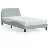 Furnova Posteljni okvir brez vzmetnice svetlo siv 100x200 cm žamet, (21936947) | Shoptok.si