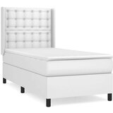  Box spring postelja z vzmetnico bela 90x200 cm umetno usnje, (20846838) | Shoptok.si