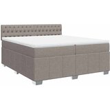  Krevet s oprugama i madracem smeđesivi 200x200 cm od tkanine | shoptok.hr