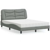  Krevet s madracem svjetlosivi 120 x 200 cm od tkanine Cijene