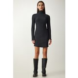 Happiness İstanbul Women's Anthracite Turtleneck Corduroy Knitted Dress Cene