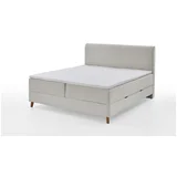 Bež boxspring krevet s prostorom za odlaganje 180x200 cm Memphis -