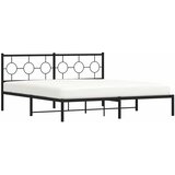  Metalni okvir za krevet s uzglavljem crni 183x213 cm | shoptok.hr