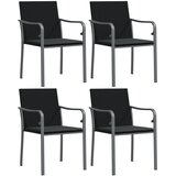  Vrtne stolice s jastucima 4 kom crne 56x59x84 cm od poliratana | shoptok.hr