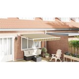 vidaXL avtomatska retraktibilna tenda zelena in rumena 350x250 cm, zamenjava tenda za okvir 3.5x2.5 m zelena in rumena | Shoptok.si