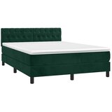 Krevet box spring s madracem LED tamnozeleni 140x200 cm baršun | shoptok.hr