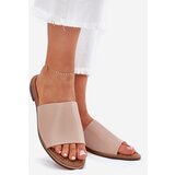 EVENTO Ladies Leather Smooth Slippers Beige Cerise | shoptok.hr