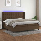  Krevet box spring s madracem LED tamnosmeđi 200x200 cm tkanina | shoptok.hr