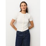 Sinsay Rebrasta bluza s dodatkom viskoze i ukrasnim gumbima Slike