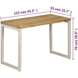 In blagovaonski stol 115 x 55 x 76 cm masivno drvo manga i čelik | shoptok.hr