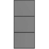  Klizna vrata 90 x 205 cm Kaljeno Staklo i Aluminij - 90 x 205 cm 2 horizontalne šipke (tamno prozirno staklo) | shoptok.hr