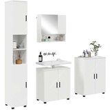 vidaXL Komplet pohištva za kopalnico 4 pcs Bela z visokim sijajem | Shoptok.si