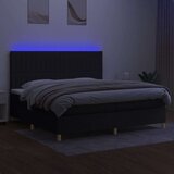 Box spring s madracem LED crni 200x200 cm od tkanine | shoptok.hr