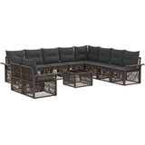 vidaXL Vrtna sedežna garnitura 11 pcs Siva poli ratan, (5000269596) | Shoptok.si