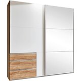 MID.YOU omara z drsnimi vrati, bela, barve hrasta | Shoptok.si