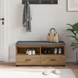  Klupa za hodnik s jastukom Umjetnički hrast 100 x 38 x 46 cm | shoptok.hr