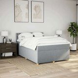  Krevet box spring s madracem svjetlosivi 140x200 cm od tkanine | shoptok.hr