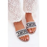 Boto Ladies flat sandals with decoration Amore white Avelina | Shoptok.si