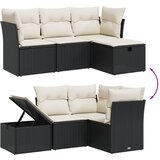  4-dijelni set vrtnih sofa od poliratana s jastucima crni | shoptok.hr