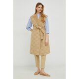 Twin Set Dvostranski brezrokavnik ženski, bež barva | Shoptok.si