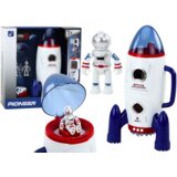 Lean Toys Bela vesoljska raketa z rdečimi in temno modrimi elementi | Shoptok.si