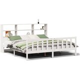  Krevet s regalom z knjige bez madraca bijeli 180x200cm borovina | shoptok.hr