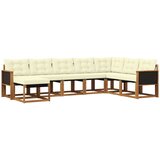 vidaXL Zunanja garnitura za sedenje z blazino 8 pcs Naravna in smetana, (5000281282) | Shoptok.si