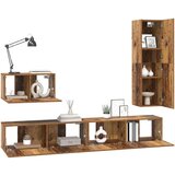  Set TV komoda s ladicama s policom Zidne Ostalo s pohranom 4 pcs Staro drvo 30.5 x 30 x 110 cm | shoptok.hr