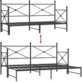  Krevet na rasklapanje bez madraca crni 75x190 cm čelik | shoptok.hr