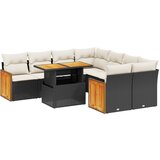  The Living Store Vrtna sedežna garnitura 9-delna z blazinami črn poli ratan - Vrtna Sedežna Garniture, (21446983) | Shoptok.si