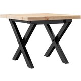 Maison Chic Klubska mizica - kavna mizica - Nizka mizica X okvir 40x40x35,5 cm trdna borovina lito železo, (21752227) Cene