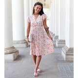 Gemre Pink pleated floral dress Ottavio u